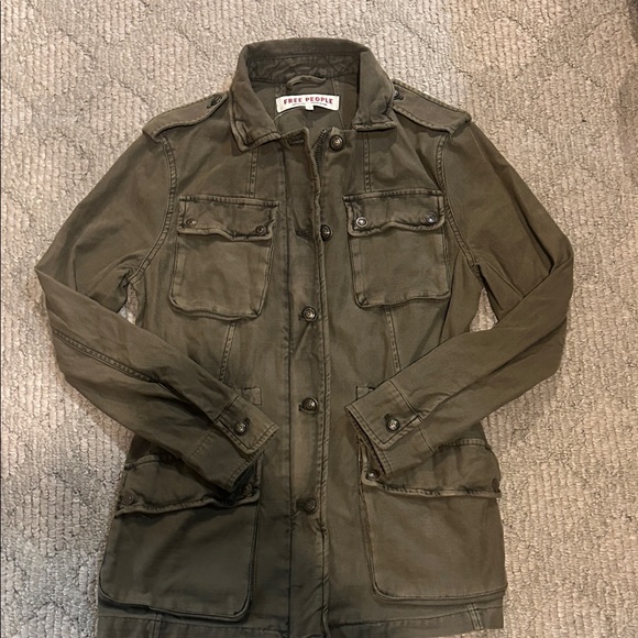Free People Olive  Utility Jacket - Picture 2 of 9